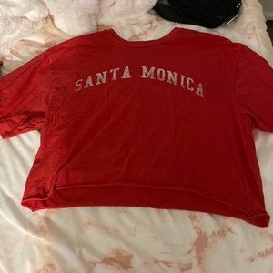 cropped red santa monica top